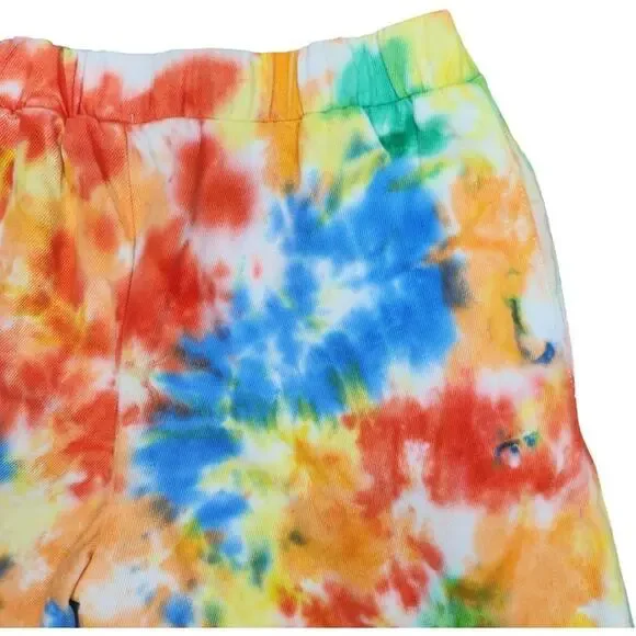 NWT BP. Womens Small Tye-Dye Elastic Waist Shorts Raw Hem Pockets HIgh Waist - Picture 6 of 14